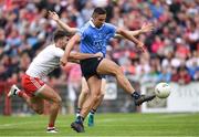 21 July 2018; James McCarthy of Dublin goes past Tiernan McCann of Tyrone on his way to score his side's first goal during the GAA Football All-Ireland Senior Championship Quarter-Final Group 2 Phase 2 match between Tyrone and Dublin at Healy Park in Omagh, Tyrone. Photo by Ray McManus/Sportsfile