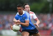 21 July 2018; James McCarthy of Dublin in action against Colm Cavanagh of Tyrone during the GAA Football All-Ireland Senior Championship Quarter-Final Group 2 Phase 2 match between Tyrone and Dublin at Healy Park in Omagh, Tyrone. Photo by Ray McManus/Sportsfile