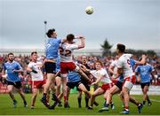 21 July 2018; Michael Darragh Macauley of Dublin and Declan McClure of Tyrone contest a throw in during the GAA Football All-Ireland Senior Championship Quarter-Final Group 2 Phase 2 match between Tyrone and Dublin at Healy Park in Omagh, Tyrone. Photo by Stephen McCarthy/Sportsfile