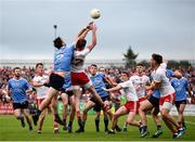 21 July 2018; Michael Darragh Macauley of Dublin and Declan McClure of Tyrone contest a throw in during the GAA Football All-Ireland Senior Championship Quarter-Final Group 2 Phase 2 match between Tyrone and Dublin at Healy Park in Omagh, Tyrone. Photo by Stephen McCarthy/Sportsfile