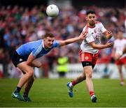 21 July 2018; Mattie Donnelly of Tyrone in action against Ciarán Kilkenny of Dublin during the GAA Football All-Ireland Senior Championship Quarter-Final Group 2 Phase 2 match between Tyrone and Dublin at Healy Park in Omagh, Tyrone. Photo by Stephen McCarthy/Sportsfile