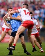 21 July 2018; Darren Daly of Dublin in action against Richard Donnelly of Tyrone during the GAA Football All-Ireland Senior Championship Quarter-Final Group 2 Phase 2 match between Tyrone and Dublin at Healy Park in Omagh, Tyrone. Photo by Stephen McCarthy/Sportsfile