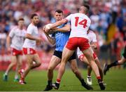 21 July 2018; Darren Daly of Dublin in action against Richard Donnelly of Tyrone during the GAA Football All-Ireland Senior Championship Quarter-Final Group 2 Phase 2 match between Tyrone and Dublin at Healy Park in Omagh, Tyrone. Photo by Stephen McCarthy/Sportsfile