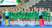 21 July 2018; Ireland team singing the anthem during the Women's Hockey World Cup Finals Group B match between Ireland and USA at Lee Valley Hockey Centre in QE Olympic Park, London, England. Photo by Craig Mercer/Sportsfile
