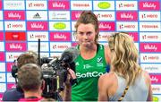 21 July 2018; Deirdre Duke of Ireland is interviewed after the Women's Hockey World Cup Finals Group B match between Ireland and USA at Lee Valley Hockey Centre in QE Olympic Park, London, England. Photo by Craig Mercer/Sportsfile
