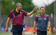 22 July 2018; Galway manager Kevin Walsh, left, and selector Brian Silke ahead of the GAA Football All-Ireland Senior Championship Quarter-Final Group 1 Phase 2 match between Kildare and Galway at St Conleth's Park in Newbridge, Co Kildare. Photo by Sam Barnes/Sportsfile