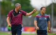 22 July 2018; Galway manager Kevin Walsh, left, and selector Brian Silke ahead of the GAA Football All-Ireland Senior Championship Quarter-Final Group 1 Phase 2 match between Kildare and Galway at St Conleth's Park in Newbridge, Co Kildare. Photo by Sam Barnes/Sportsfile