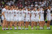 22 July 2018; Kildare players stand for Amhrán na bhFiann before the GAA Football All-Ireland Senior Championship Quarter-Final Group 1 Phase 2 match between Kildare and Galway at St Conleth's Park in Newbridge, Co Kildare. Photo by Piaras Ó Mídheach/Sportsfile