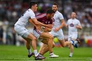 22 July 2018; Damien Comer of Galway in action against Mick O'Grady of Kildare during the GAA Football All-Ireland Senior Championship Quarter-Final Group 1 Phase 2 match between Kildare and Galway at St Conleth's Park in Newbridge, Co Kildare. Photo by Sam Barnes/Sportsfile