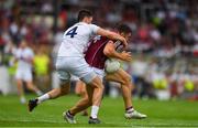 22 July 2018; Damien Comer of Galway in action against Mick O'Grady of Kildare during the GAA Football All-Ireland Senior Championship Quarter-Final Group 1 Phase 2 match between Kildare and Galway at St Conleth's Park in Newbridge, Co Kildare. Photo by Sam Barnes/Sportsfile