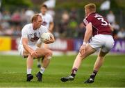 22 July 2018; Keith Cribbin of Kildare in action against Seán Andy Ó Ceallaigh of Galway during the GAA Football All-Ireland Senior Championship Quarter-Final Group 1 Phase 2 match between Kildare and Galway at St Conleth's Park in Newbridge, Co Kildare. Photo by Piaras Ó Mídheach/Sportsfile