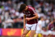 22 July 2018; Michael Daly of Galway clutches his upper leg during the GAA Football All-Ireland Senior Championship Quarter-Final Group 1 Phase 2 match between Kildare and Galway at St Conleth's Park in Newbridge, Co Kildare. Photo by Sam Barnes/Sportsfile