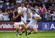 22 July 2018; Damien Comer of Galway in action against Mick O'Grady, centre, and Eoin Doyle of Kildare during the GAA Football All-Ireland Senior Championship Quarter-Final Group 1 Phase 2 match between Kildare and Galway at St Conleth's Park in Newbridge, Co Kildare. Photo by Piaras Ó Mídheach/Sportsfile