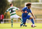 22 July 2018; Bastien Hénry of Waterford in action against Greg Bolger of Shamrock Rovers during the SSE Airtricity League Premier Division match between Waterford and Shamrock Rovers at the RSC in Waterford. Photo by Stephen McCarthy/Sportsfile