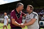 22 July 2018; Galway manager Kevin Walsh and Kildare manager Cian O'Neill shake hands following the GAA Football All-Ireland Senior Championship Quarter-Final Group 1 Phase 2 match between Kildare and Galway at St Conleth's Park in Newbridge, Co Kildare. Photo by Sam Barnes/Sportsfile