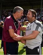 22 July 2018; Galway manager Kevin Walsh and Kildare manager Cian O'Neill shake hands following the GAA Football All-Ireland Senior Championship Quarter-Final Group 1 Phase 2 match between Kildare and Galway at St Conleth's Park in Newbridge, Co Kildare. Photo by Sam Barnes/Sportsfile