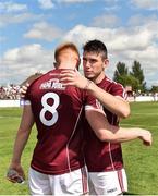 22 July 2018; Barry McHugh, right, and Peter Cooke of Galway celebrate following the GAA Football All-Ireland Senior Championship Quarter-Final Group 1 Phase 2 match between Kildare and Galway at St Conleth's Park in Newbridge, Co Kildare. Photo by Sam Barnes/Sportsfile