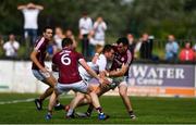 22 July 2018; Niall Kelly of Kildare in action against Johnny Duane, right, and Gareth Bradshaw of Galway during the GAA Football All-Ireland Senior Championship Quarter-Final Group 1 Phase 2 match between Kildare and Galway at St Conleth's Park in Newbridge, Co Kildare. Photo by Sam Barnes/Sportsfile