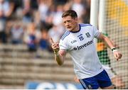 22 July 2018; Conor McManus of Monaghan celebrates after scoring his side's first goal during the GAA Football All-Ireland Senior Championship Quarter-Final Group 1 Phase 2 match between Monaghan and Kerry at St Tiernach's Park in Clones, Monaghan. Photo by Philip Fitzpatrick/Sportsfile