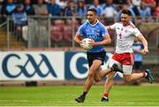 21 July 2018; James McCarthy of Dublin goes past Matthew Donnelly of Tyrone on his way to scoring his sides first goal during the GAA Football All-Ireland Senior Championship Quarter-Final Group 2 Phase 2 match between Tyrone and Dublin at Healy Park in Omagh, Tyrone. Photo by Oliver McVeigh/Sportsfile