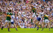 22 July 2018; David Moran of Kerry in action against Niall Kearns of Monaghan during the GAA Football All-Ireland Senior Championship Quarter-Final Group 1 Phase 2 match between Monaghan and Kerry at St Tiernach's Park in Clones, Monaghan. Photo by Brendan Moran/Sportsfile