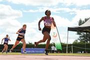 22 July 2018; Awa Fane frpm Mullingar Harriers A.C. on her way to winning the girls under-18 200m during Irish Life Health National T&F Juvenile Day 3 at Tullamore Harriers Stadium in Tullamore, Co Offaly. Photo by Matt Browne/Sportsfile