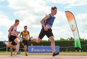 22 July 2018; Jordan Kissane from Tralee Harriers A.C. Co Kerry who won the boys under-16 200m during Irish Life Health National T&F Juvenile Day 3 at Tullamore Harriers Stadium in Tullamore, Co Offaly. Photo by Matt Browne/Sportsfile
