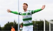 22 July 2018; Gary Shaw of Shamrock Rovers celebrates after scoring his side's first goal during the SSE Airtricity League Premier Division match between Waterford and Shamrock Rovers at the RSC in Waterford. Photo by Stephen McCarthy/Sportsfile