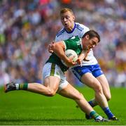 22 July 2018; Stephen O’Brien of Kerry is tackled by Colin Walshe of Monaghan during the GAA Football All-Ireland Senior Championship Quarter-Final Group 1 Phase 2 match between Monaghan and Kerry at St Tiernach's Park in Clones, Monaghan. Photo by Ramsey Cardy/Sportsfile