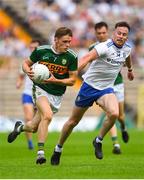 22 July 2018; Gavin White of Kerry in action against Fintan Kelly of Monaghan during the GAA Football All-Ireland Senior Championship Quarter-Final Group 1 Phase 2 match between Monaghan and Kerry at St Tiernach's Park in Clones, Monaghan. Photo by Ramsey Cardy/Sportsfile
