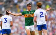 22 July 2018; David Clifford of Kerry taunts Kieran Duffy of Monaghan during the GAA Football All-Ireland Senior Championship Quarter-Final Group 1 Phase 2 match between Monaghan and Kerry at St Tiernach's Park in Clones, Monaghan. Photo by Ramsey Cardy/Sportsfile