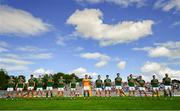 22 July 2018; The Kerry team stand for the National Anthem ahead of the GAA Football All-Ireland Senior Championship Quarter-Final Group 1 Phase 2 match between Monaghan and Kerry at St Tiernach's Park in Clones, Monaghan. Photo by Ramsey Cardy/Sportsfile