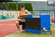 22 July 2018; Harry Nevin from Leevale A.C. Co Cork who won the boys under-15 250m hurdles in a championship best time of 33.28 during Irish Life Health National T&F Juvenile Day 3 at Tullamore Harriers Stadium in Tullamore, Co Offaly. Photo by Matt Browne/Sportsfile