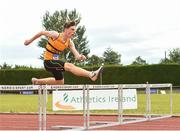 22 July 2018; Harry Nevin from Leevale A.C. Co Cork who won the boys under-15 250m hurdles during Irish Life Health National T&F Juvenile Day 3 at Tullamore Harriers Stadium in Tullamore, Co Offaly. Photo by Matt Browne/Sportsfile
