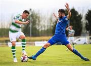 22 July 2018; Aaron Greene of Shamrock Rovers in action against David Webster of Waterford during the SSE Airtricity League Premier Division match between Waterford and Shamrock Rovers at the RSC in Waterford. Photo by Stephen McCarthy/Sportsfile