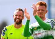 22 July 2018; Alan Mannus, left, and Gary Shaw of Shamrock Rovers following the SSE Airtricity League Premier Division match between Waterford and Shamrock Rovers at the RSC in Waterford. Photo by Stephen McCarthy/Sportsfile