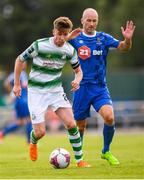 22 July 2018; Ronan Finn of Shamrock Rovers in action against Paul Keegan of Waterford during the SSE Airtricity League Premier Division match between Waterford and Shamrock Rovers at the RSC in Waterford. Photo by Stephen McCarthy/Sportsfile