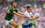 22 July 2018; Ryan McAnespie of Monaghan is tackled by Fionn Fitzgerald of Kerry during the GAA Football All-Ireland Senior Championship Quarter-Final Group 1 Phase 2 match between Monaghan and Kerry at St Tiernach's Park in Clones, Monaghan. Photo by Ramsey Cardy/Sportsfile
