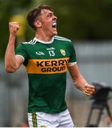 22 July 2018; David Clifford of Kerry celebrates after scoring his side's first goal during the GAA Football All-Ireland Senior Championship Quarter-Final Group 1 Phase 2 match between Monaghan and Kerry at St Tiernach's Park in Clones, Monaghan. Photo by Philip Fitzpatrick/Sportsfile