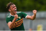 22 July 2018; David Clifford of Kerry celebrates after scoring his side's first goal during the GAA Football All-Ireland Senior Championship Quarter-Final Group 1 Phase 2 match between Monaghan and Kerry at St Tiernach's Park in Clones, Monaghan. Photo by Philip Fitzpatrick/Sportsfile