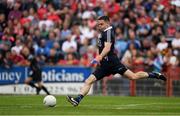 21 July 2018; Stephen Cluxton of Dublin during the GAA Football All-Ireland Senior Championship Quarter-Final Group 2 Phase 2 match between Tyrone and Dublin at Healy Park in Omagh, Tyrone. Photo by Ray McManus/Sportsfile