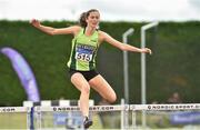 22 July 2018; Deirdre Murray from Na Fianna A.C. Co Meath on her way to winning the girls under-19 400m hurdles during Irish Life Health National T&F Juvenile Day 3 at Tullamore Harriers Stadium in Tullamore, Co Offaly. Photo by Matt Browne/Sportsfile