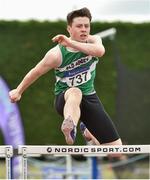 22 July 2018; Brian Lynch from Old Abbey A.C. Co Cork on his way to winning the boys under-18 400m hurdles during Irish Life Health National T&F Juvenile Day 3 at Tullamore Harriers Stadium in Tullamore, Co Offaly. Photo by Matt Browne/Sportsfile