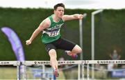22 July 2018; Brian Lynch from Old Abbey A.C. Co Cork on his way to winning the boys under-18 400m hurdles during Irish Life Health National T&F Juvenile Day 3 at Tullamore Harriers Stadium in Tullamore, Co Offaly. Photo by Matt Browne/Sportsfile