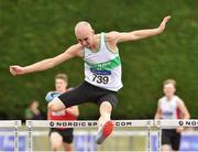 22 July 2018; Ciaran Nugent from Carraig na bhFear A.C. Co Cork on his way to win the boys under-19 400m hurdles during Irish Life Health National T&F Juvenile Day 3 at Tullamore Harriers Stadium in Tullamore, Co Offaly. Photo by Matt Browne/Sportsfile