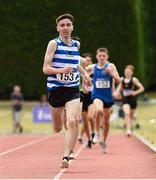 22 July 2018; Dylan McBride from Willowfield Harriers A.C. Belfast who won the boys under-16 1500m during Irish Life Health National T&F Juvenile Day 3 at Tullamore Harriers Stadium in Tullamore, Co Offaly. Photo by Matt Browne/Sportsfile