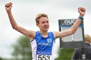22 July 2018; Aidan Burke from Waterford A.C. celebrates after he won the boys under-15 1500m during Irish Life Health National T&F Juvenile Day 3 at Tullamore Harriers Stadium in Tullamore, Co Offaly. Photo by Matt Browne/Sportsfile