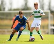 22 July 2018; Brandon Kavanagh of Shamrock Rovers and Dylan Barnett of Waterford during the SSE Airtricity League Premier Division match between Waterford and Shamrock Rovers at the RSC in Waterford. Photo by Stephen McCarthy/Sportsfile