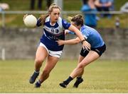 21 July 2018; Aishling Sheridan of Cavan in action against Martha Byrne of Dublin during the TG4 All-Ireland Senior Championship Group 4 Round 2 match between Cavan and Dublin at Lannleire GFC in Dunleer, Co. Louth. Photo by Oliver McVeigh/Sportsfile
