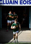 22 July 2018; Kerry captain Gavin White leads his side out prior to the GAA Football All-Ireland Senior Championship Quarter-Final Group 1 Phase 2 match between Monaghan and Kerry at St Tiernach's Park in Clones, Monaghan. Photo by Brendan Moran/Sportsfile
